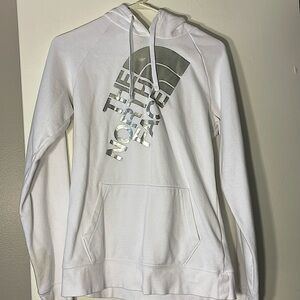 White The North Face Hoodie with Silver Logo